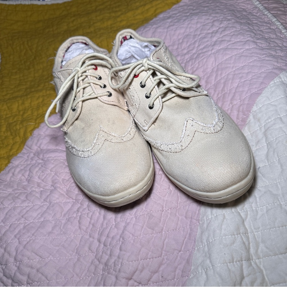 Ben‎ Sherman Nick Canvas Wingtip Men's Cream Casual Shoes Sz 9 - Picture 2 of 10